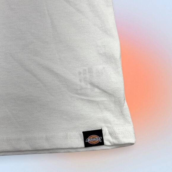 DICKIES Men’s 2XL White Cotton Large Logo Tee Shirt - Picture 3 of 4